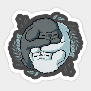 Yin Yang Poodle Sticker